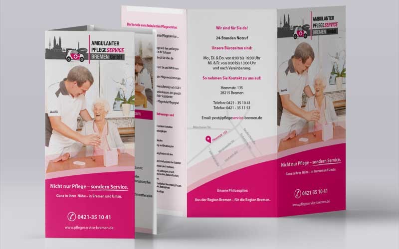 Guter Flyer Ambulanter Pflegedienst Pflege Bremen